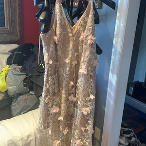 Dress The Population Sidney 3D Lace Gown in Pink